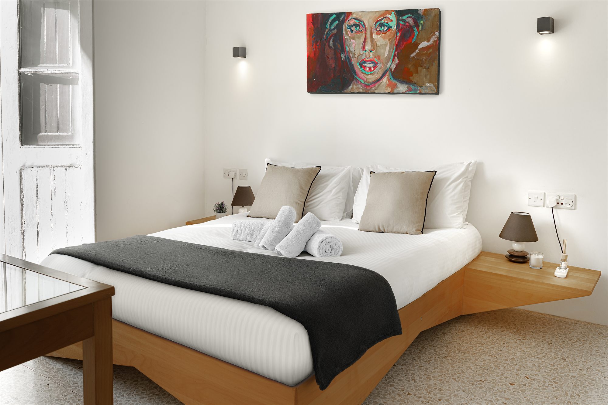 Valletta Old Town Balcony · Charming 2BR — main bedroom with a double bed
